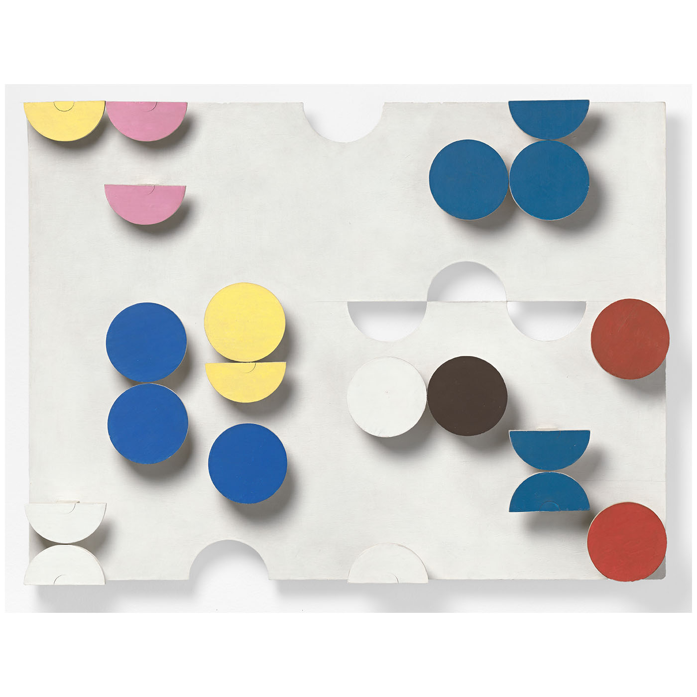 Sophie Taeuber-Arp, Relief rectangulaire, cercles découpés, rondelles sur tiges, 1963